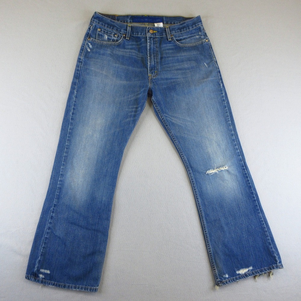 Levi's VTG 527 Jeans Mens W36 L30 Low Boot Cut Blue Medium Wash Distressed Skate